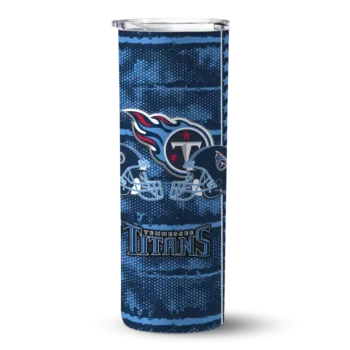 Tennessee Titans Skinny Tumbler - Customized Chevron Patch Navy