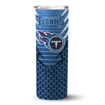 Tennessee Titans Skinny Tumbler - Customized Chevron Stripes Navy