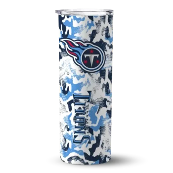 Tennessee Titans Skinny Tumbler - Customized Claw Marks Navy White
