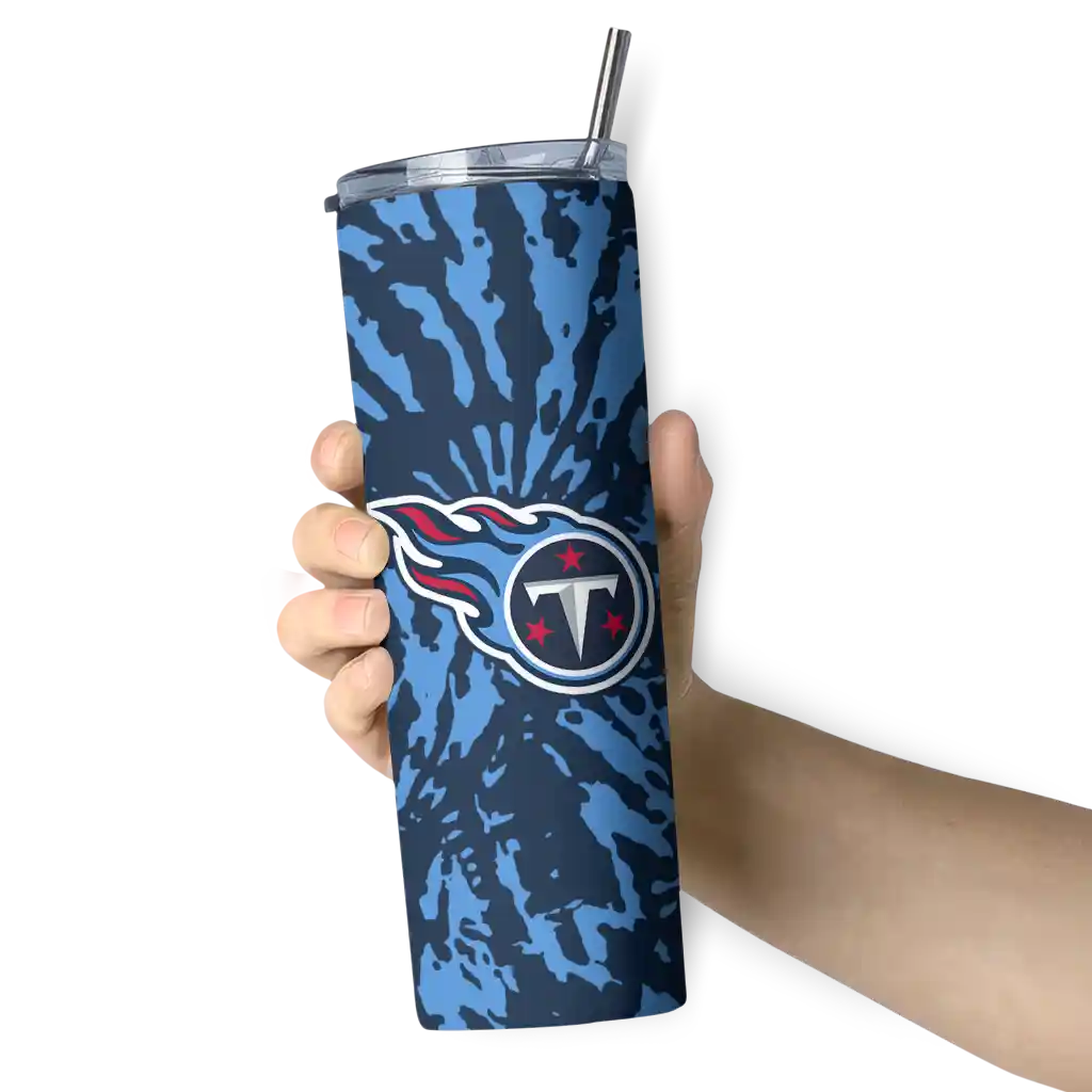 customized-tennessee-titans-metallic-grid-navy-skinny-tumbler-premium-grade.webp