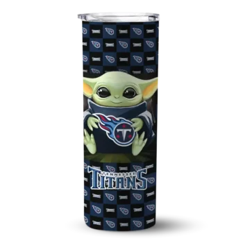 Tennessee Titans Skinny Tumbler - Customized Yoda Cozy Navy Black
