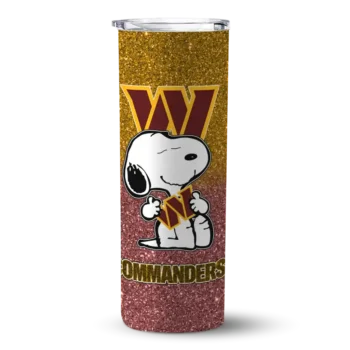Washington Commanders Skinny Tumbler - Customized Snoopy Attitude Burgundy