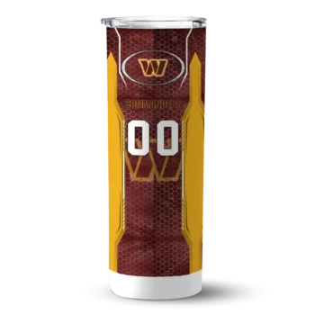 Washington Commanders Skinny Tumbler - Customized Stacked Diamond Burgundy
