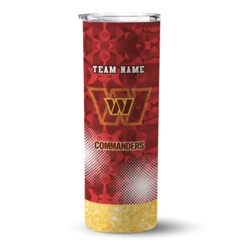 Washington Commanders Skinny Tumbler - Customized Starburst Tiles Burgundy
