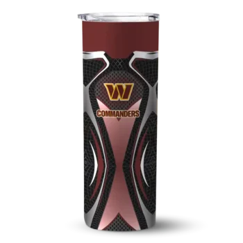 Washington Commanders Skinny Tumbler - Customized Superman Emblem Burgundy Black