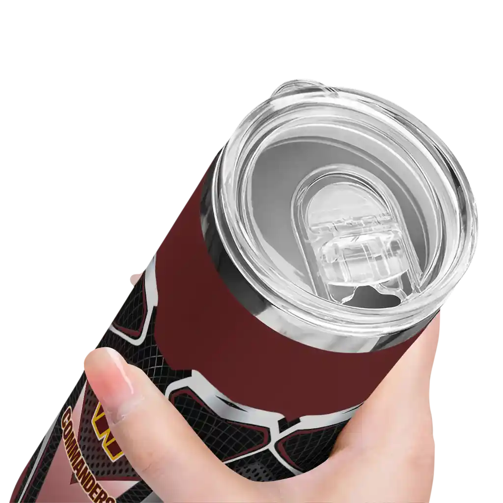 customized-washington-commanders-superman-emblem-burgundy-black-skinny-tumbler-high-quality.webp