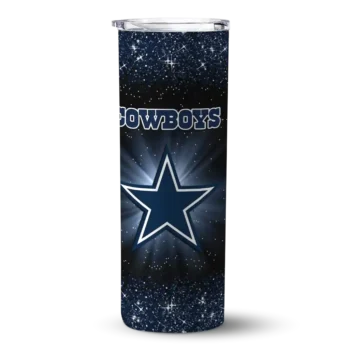 Dallas Cowboys Radiant Glitter Blue Skinny Tumbler