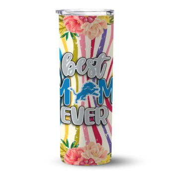 Detroit Lions Flower Cluster Skinny Tumbler