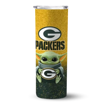 Green Bay Packers Yoda Smile Green Skinny Tumbler