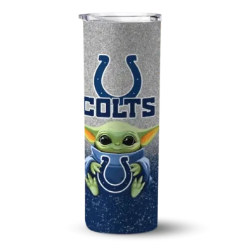 Colts Yoda Skinny Tumbler - Indianapolis Smile Blue