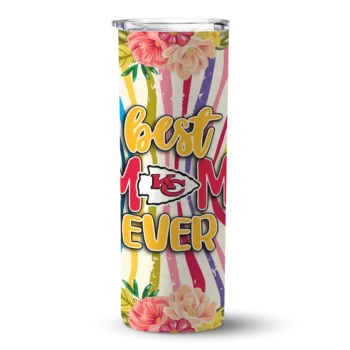 Kansas City Chiefs Skinny Tumbler - Flower Cluster