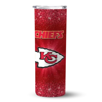 City Chiefs Skinny Tumbler - Kansas Radiant Glitter Red