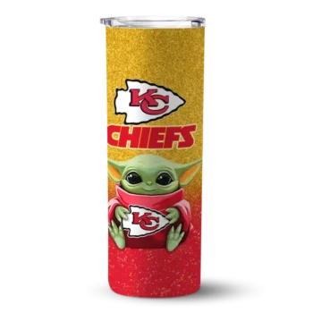 City Chiefs Skinny Tumbler - Kansas Yoda Smile Red