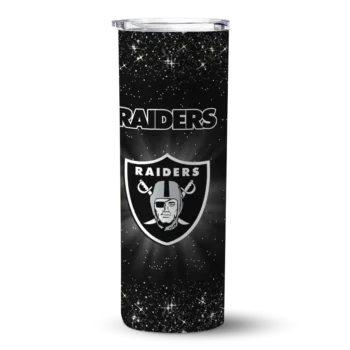 Vegas Raiders Skinny Tumbler - Las Radiant Glitter Black