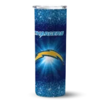 los-angeles-chargers-radiant-glitter-blue-skinny-tumbler-best-selling.webp