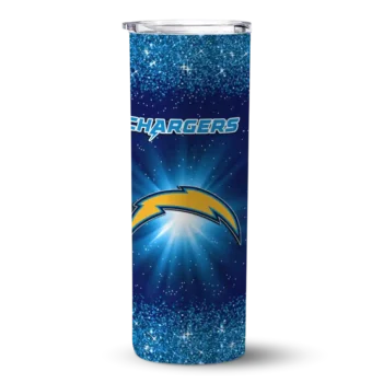 Angeles Chargers Skinny Tumbler - Los Radiant Glitter Blue
