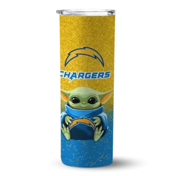 Angeles Chargers Skinny Tumbler - Los Yoda Smile Blue