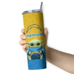 los-angeles-chargers-yoda-smile-blue-skinny-tumbler-best-selling.webp