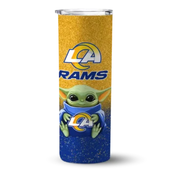 Angeles Rams Skinny Tumbler - Los Yoda Smile Blue