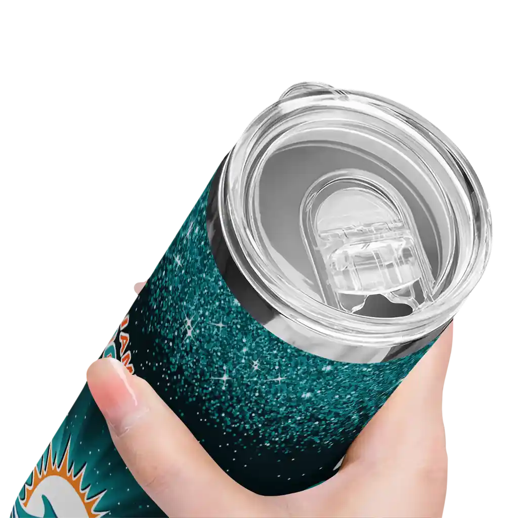 miami-dolphins-radiant-glitter-aqua-skinny-tumbler-high-quality.webp