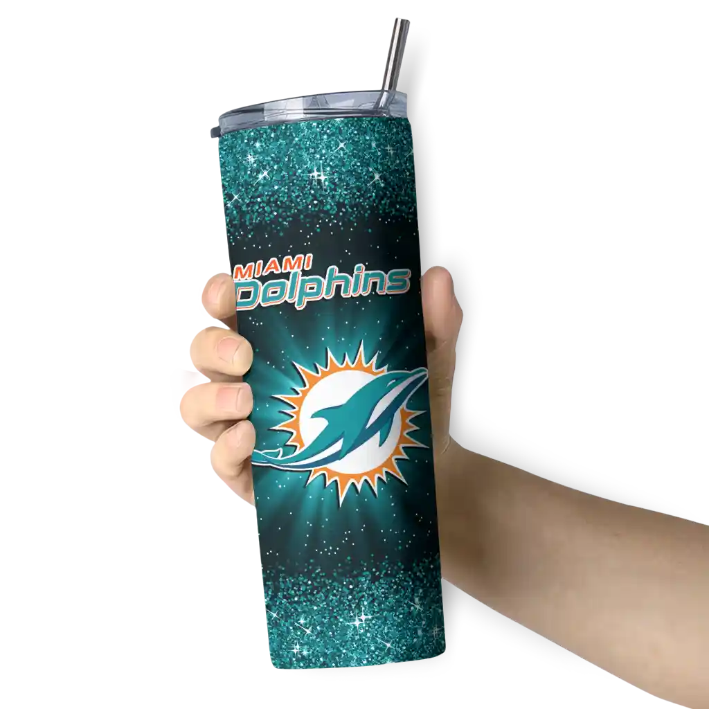 miami-dolphins-radiant-glitter-aqua-skinny-tumbler-premium-grade.webp