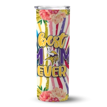 Minnesota Vikings Skinny Tumbler - Flower Cluster