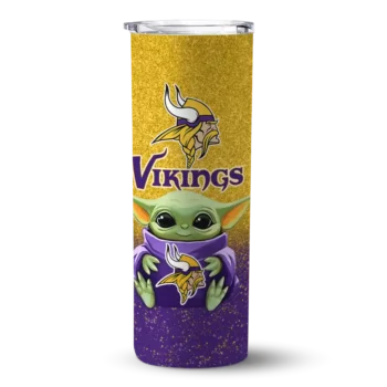 Vikings Yoda Skinny Tumbler - Minnesota Smile Purple