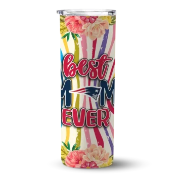 New England Patriots Skinny Tumbler - Flower Cluster