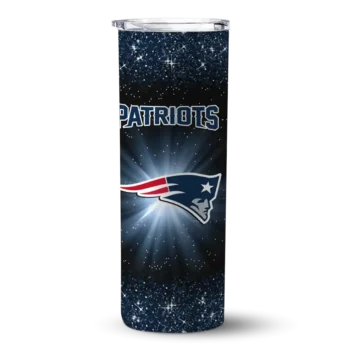 England Patriots Skinny Tumbler - New Radiant Glitter Blue