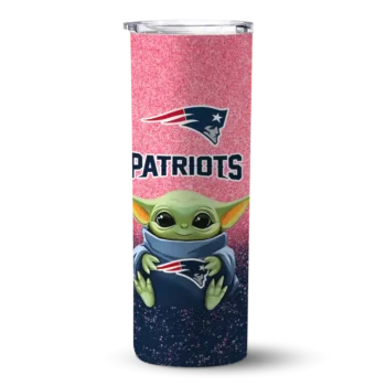 England Patriots Skinny Tumbler - New Yoda Smile Blue