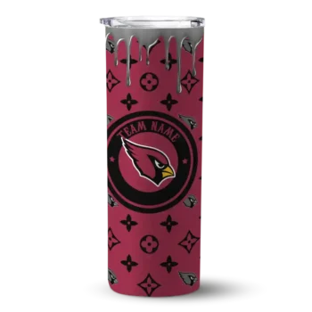 Personalized Arizona Cardinals Camo Streak Red Skinny Tumbler