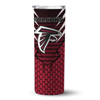 Personalized Atlanta Falcons Chevron Stripes Red Skinny Tumbler