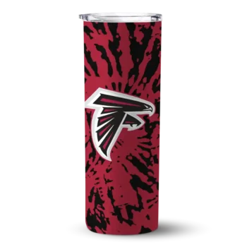 Personalized Atlanta Falcons Metallic Grid Red Skinny Tumbler