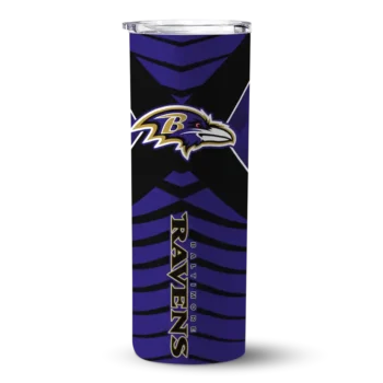 Personalized Baltimore Ravens Camo Texture Purple Skinny Tumbler