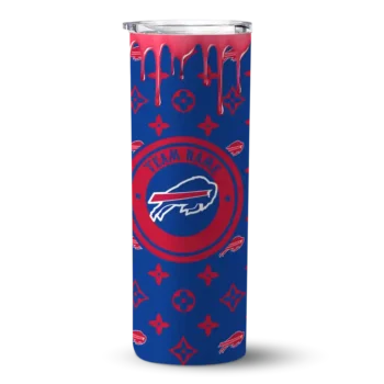 Personalized Buffalo Bills Camo Streak Blue Skinny Tumbler