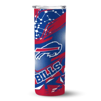 Personalized Buffalo Bills Helmet Clash Blue Skinny Tumbler