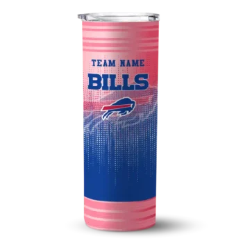Personalized Buffalo Bills Swirl Texture Blue Skinny Tumbler