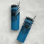 personalized-carolina-panthers-chevron-stripes-blue-skinny-tumbler-best-selling.webp