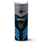 personalized-carolina-panthers-hexagon-honeycomb-blue-black-skinny-tumbler-best-selling.webp