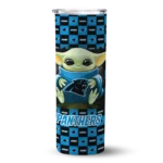 personalized-carolina-panthers-yoda-cozy-blue-black-skinny-tumbler-best-selling.webp