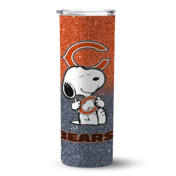Personalized Chicago Bears Snoopy Attitude Blue Skinny Tumbler