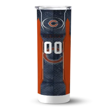 Personalized Chicago Bears Stacked Diamond Blue Skinny Tumbler