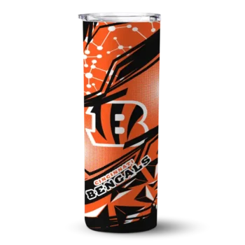 Personalized Cincinnati Bengals Helmet Clash Orange Skinny Tumbler