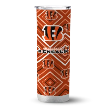 Personalized Cincinnati Bengals Zipper Leopard Orange Skinny Tumbler