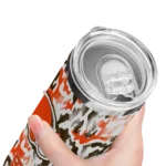 personalized cleveland browns claw marks brown white skinny tumbler best selling 1.webp