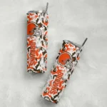 personalized cleveland browns claw marks brown white skinny tumbler best selling 1.webp