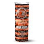 personalized-cleveland-browns-patterned-waves-brown-skinny-tumbler-best-selling.webp