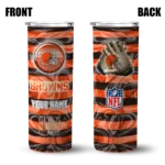 personalized-cleveland-browns-patterned-waves-brown-skinny-tumbler-best-selling.webp