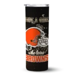 personalized-cleveland-browns-rose-romance-brown-black-skinny-tumbler-best-selling.webp