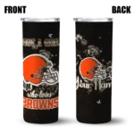 personalized-cleveland-browns-rose-romance-brown-black-skinny-tumbler-best-selling.webp